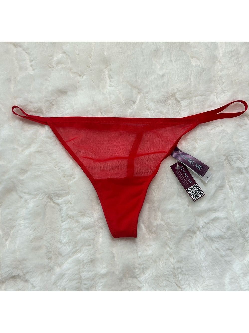 NWT Adore Me Sheer Thong Panty L